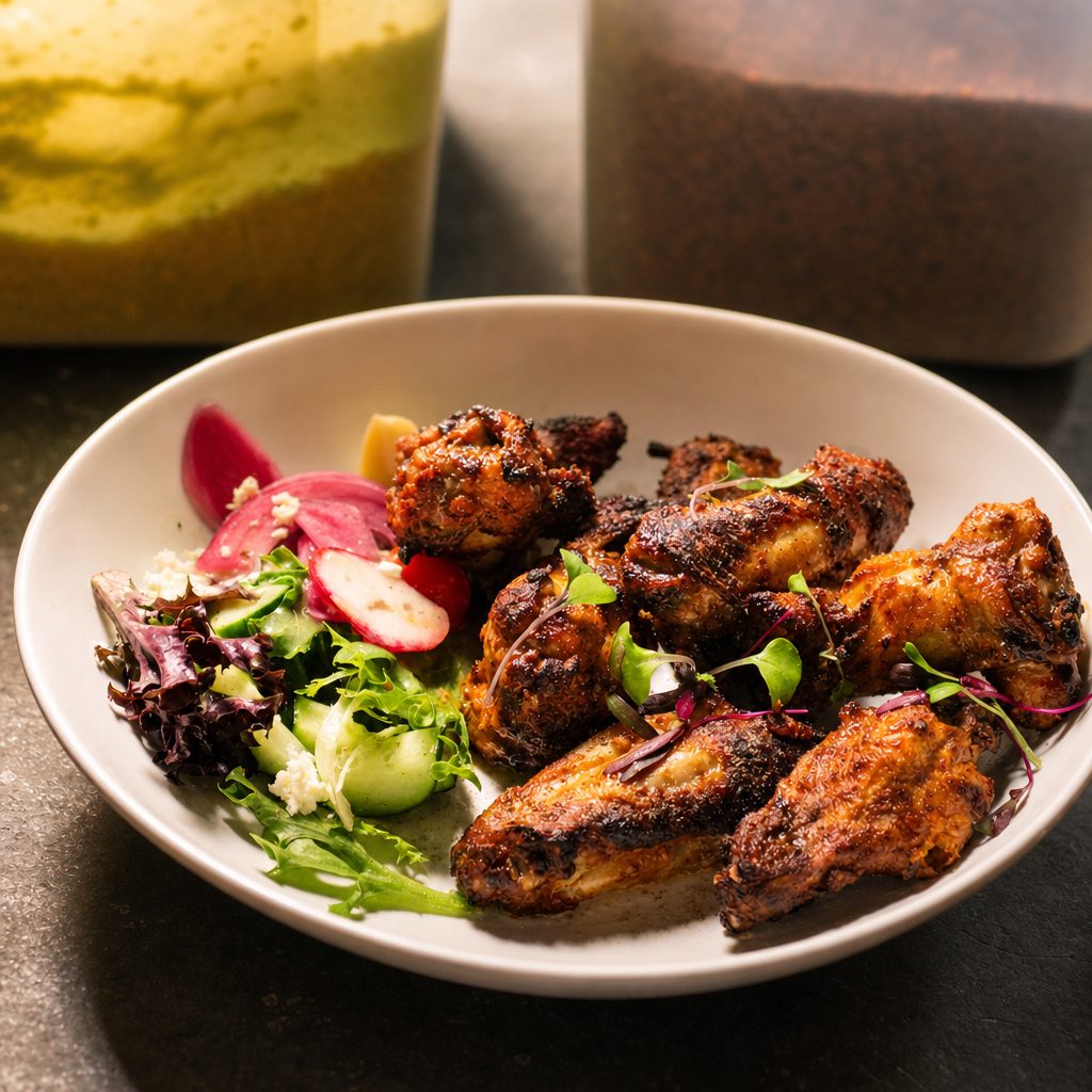 TANDOORI CHICKEN WINGS.