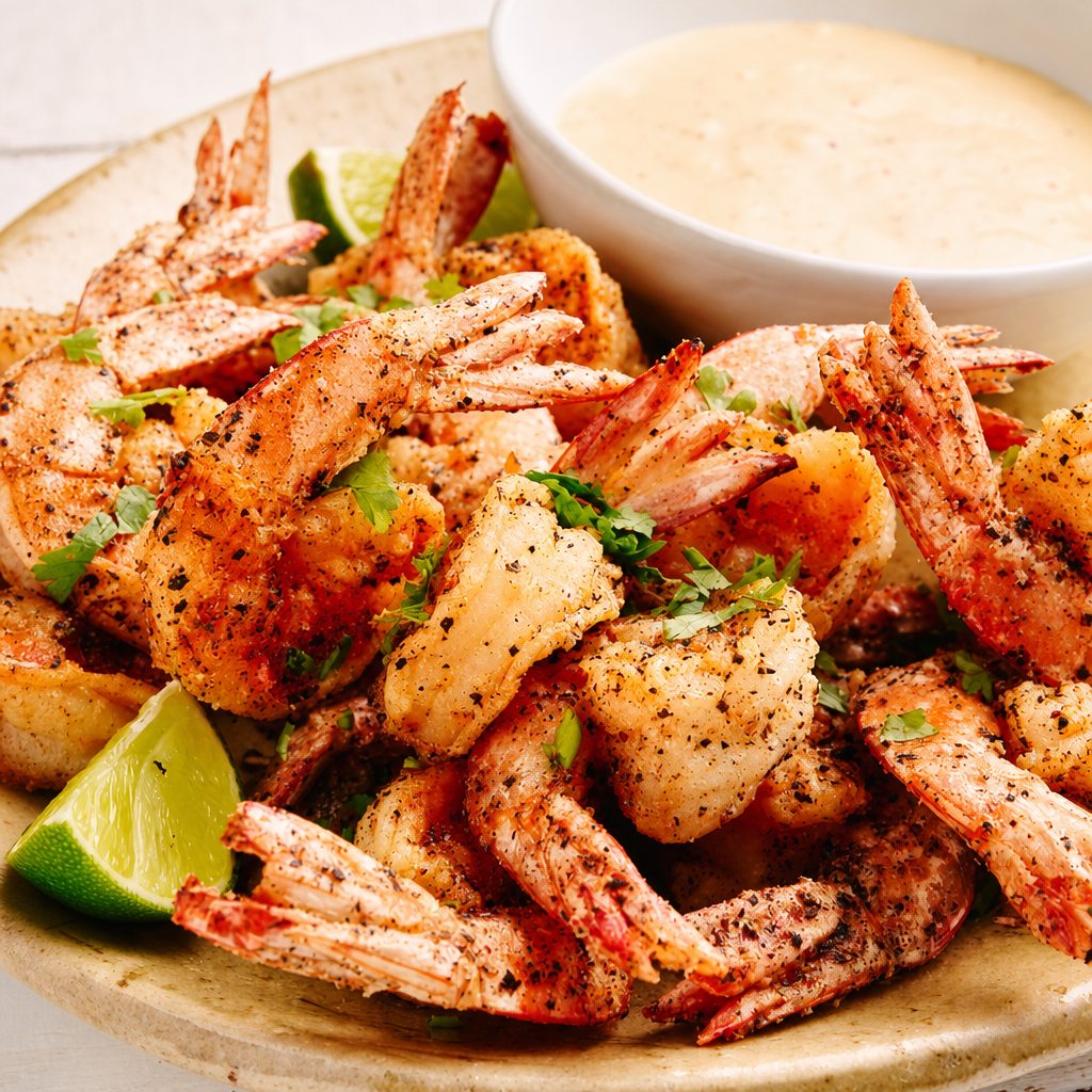 SALT AND PEPPER PRAWNS.