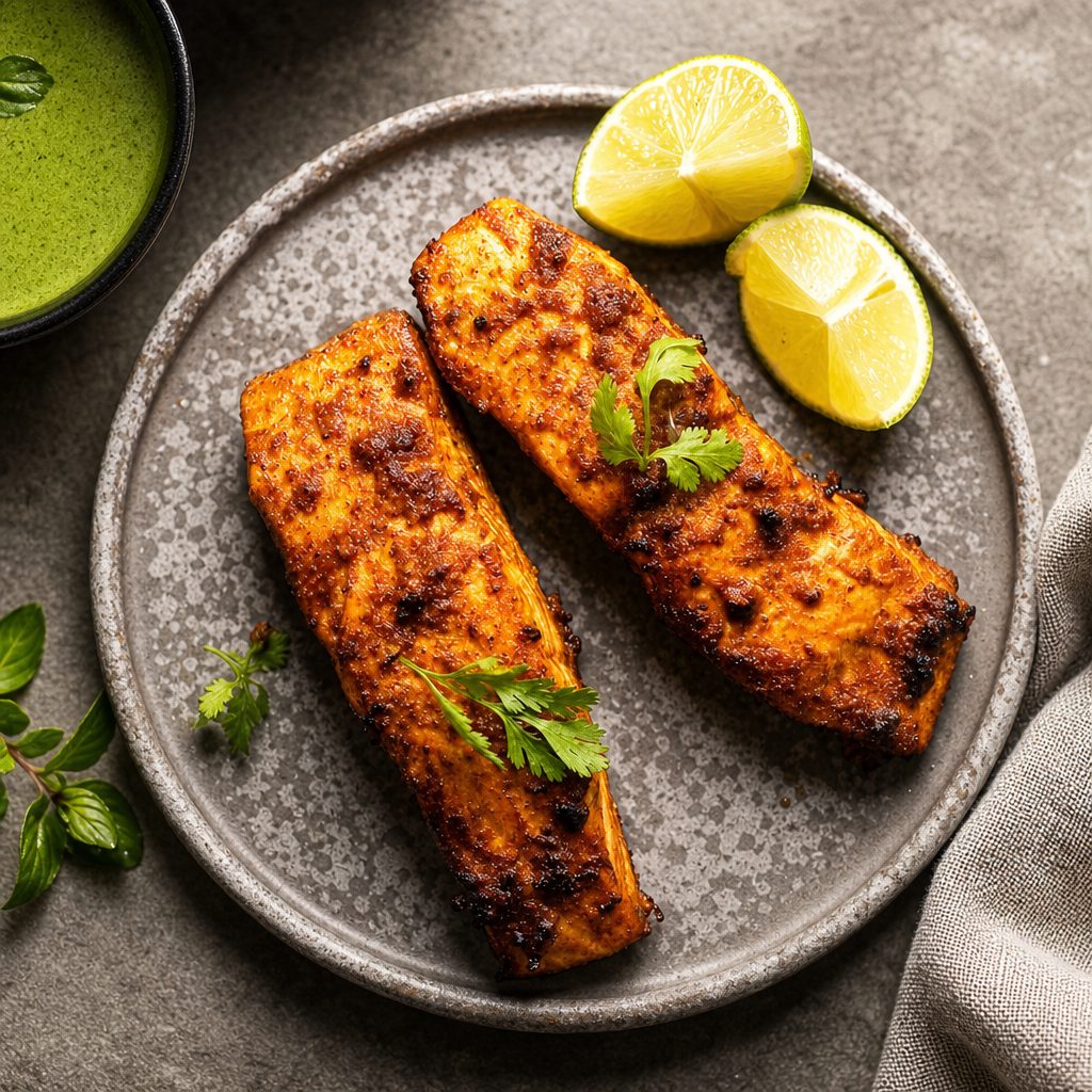 TANDOORI SALMON.